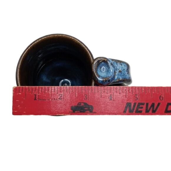 ☕ Perk Avenue Mug 🤎💙 Vintage Signed Pottery Madison GA - Picture 9 of 12